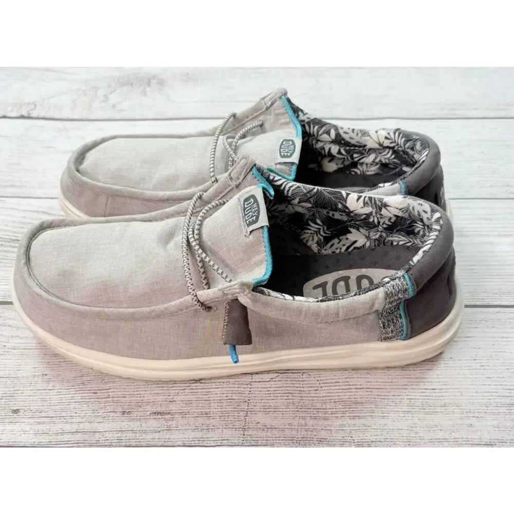Hey Dude Men’s Wally H2O Slip on Shoe Graphite Gray Fishing Boat Size 10